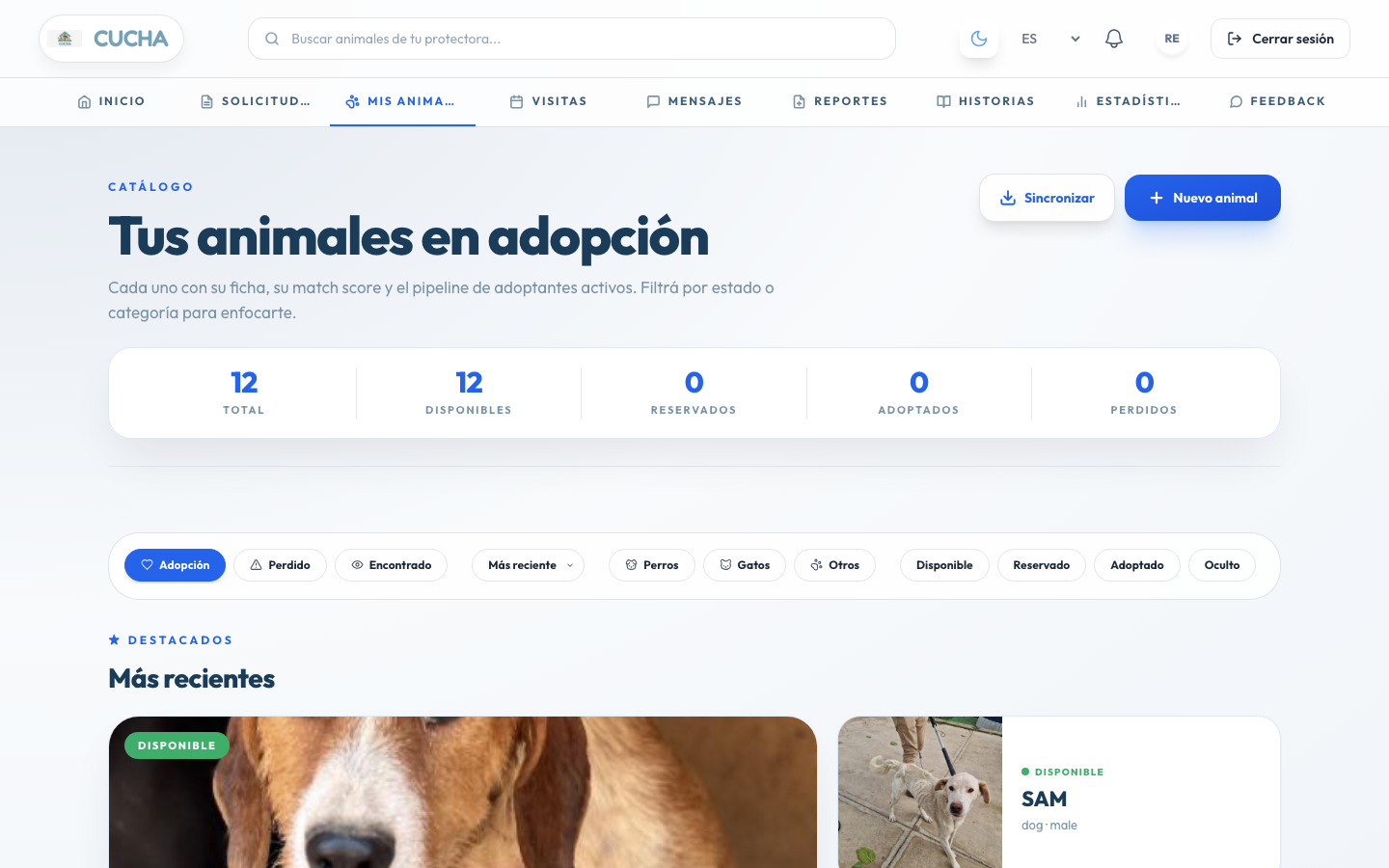 Catálogo de Animales